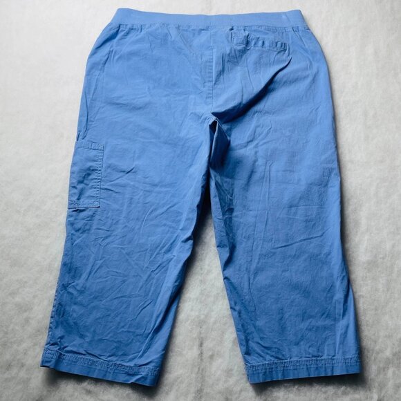 Chico's Womens Light Blue Straight Leg Cargo Pocket Capri Pants Size 2.5 US L - Picture 2 of 10